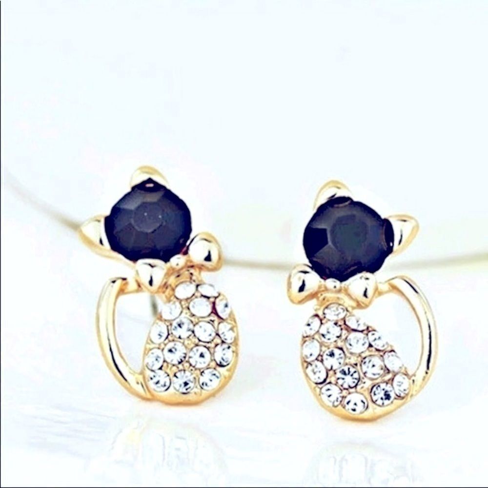 Cat🐈‍⬛Kitty Rhinestone Earrings   